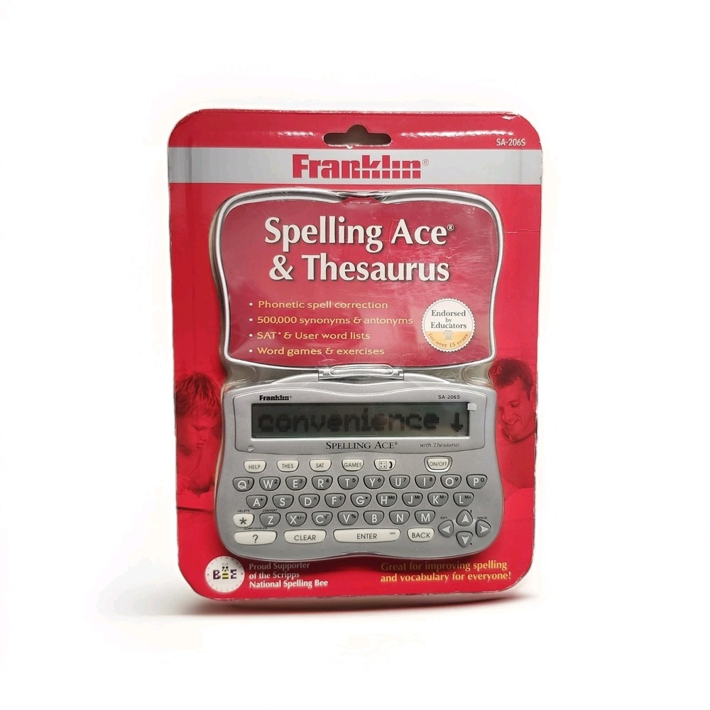 Franklin Spelling Ace & Thesaurus Model SA-206S Handheld New and Sealed